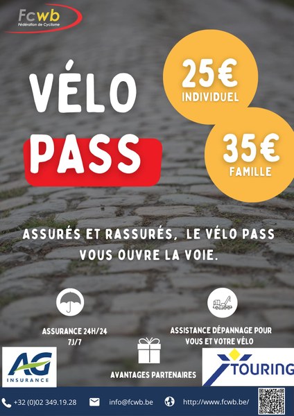 Pour les amateurs de vélo: la FCWB présente le Vélo Pass