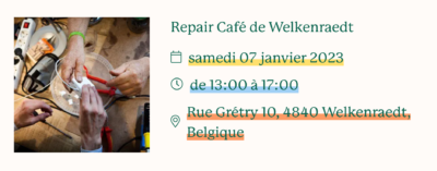 Repair Café in Welkenraedt am 7. Januar