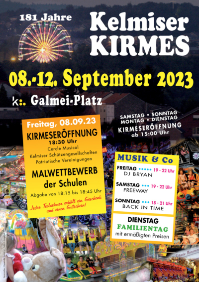 8. bis 12. September: Kirmes mit neuen Fahrgeschäften