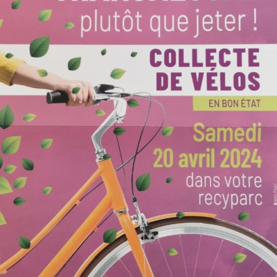 Collecte de vélos d’occasion le 20 avril