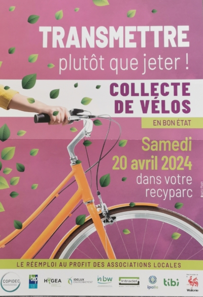 Collecte de vélos d’occasion le 20 avril