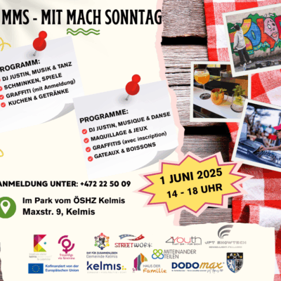 MachMitSonntag – MMS – am 1. Juni im ÖSHZ-Park Kelmis