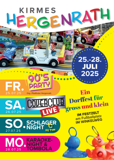 Kirmes in Hergenrath (25.-28. Juli): Straßensperrungen im Dorfkern usw.