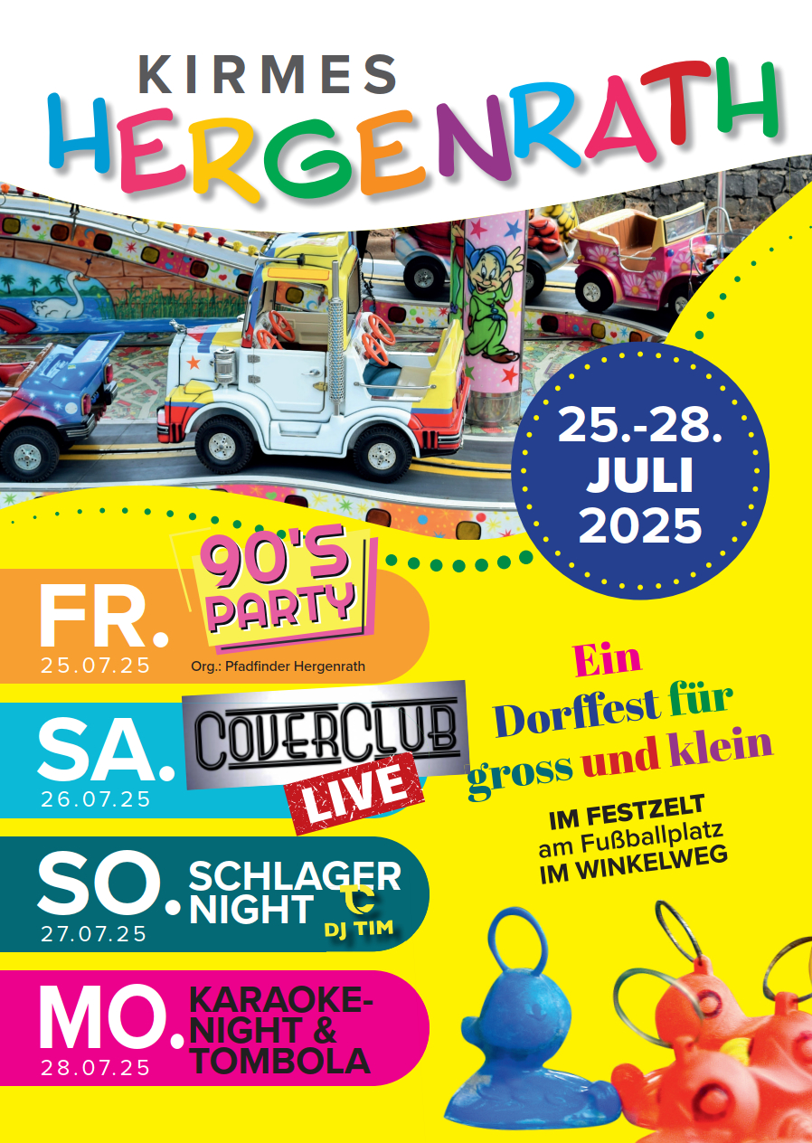 Kirmes in Hergenrath (25.-28. Juli): Straßensperrungen im Dorfkern usw.