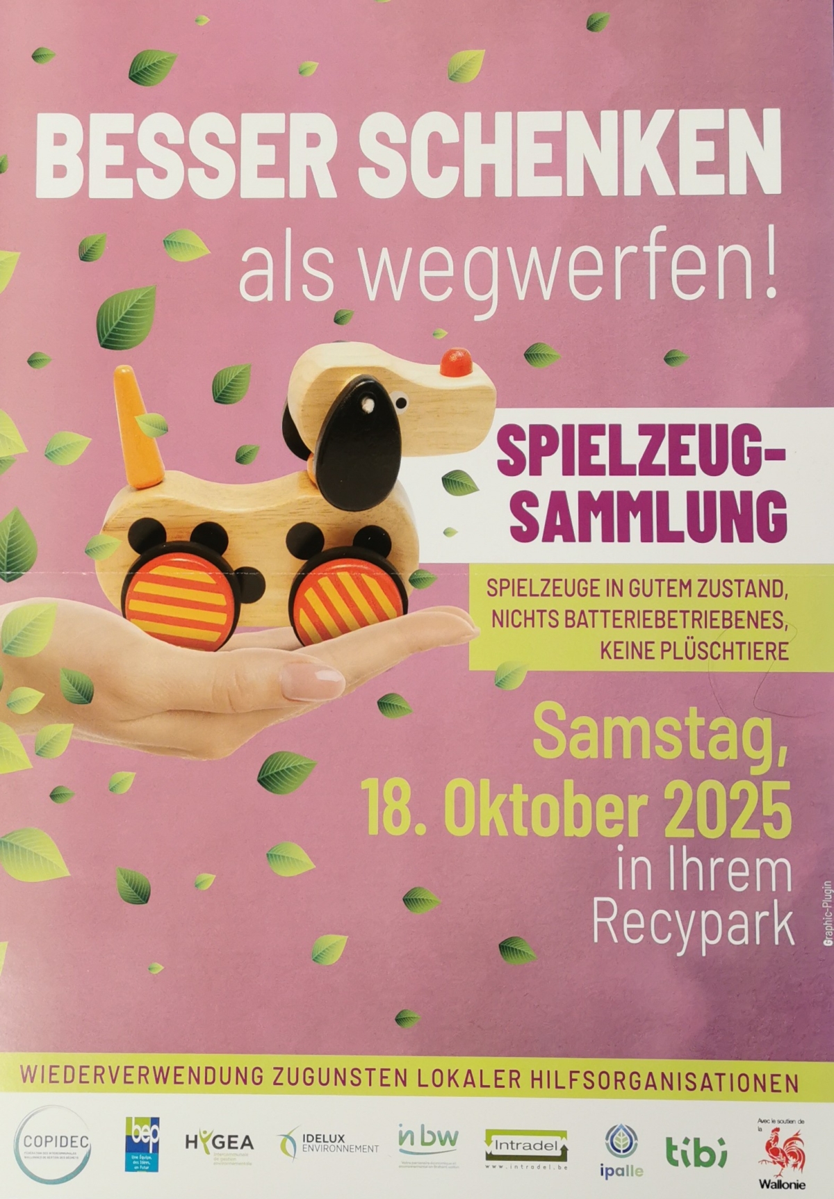 Spielzeugsammlung im Recypark am Samstag, 18. Oktober