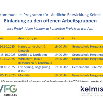 KPLE: Heute Abend (19 Uhr) Treffen der Arbeitsgruppe „Mobilität“ in der Gemeindeschule Hergenrath