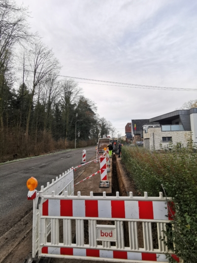 Travaux en cours dans la rue de Hauset