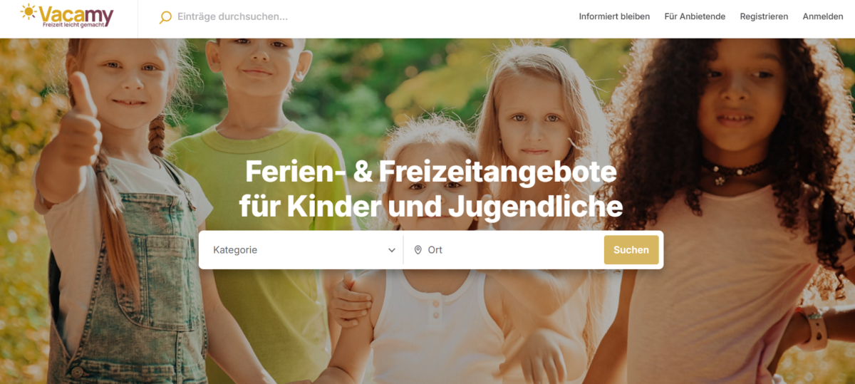 Ferienangebote und Freizeitaktivitäten auf der Plattform Vacamy