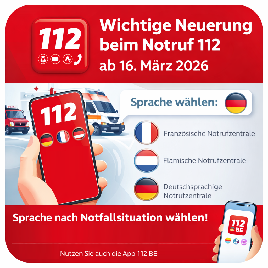Neuerung beim Notruf 112 ab Montag, 16. März