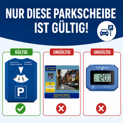 Welche Parkscheibe ist in unserer Gemeinde gültig?