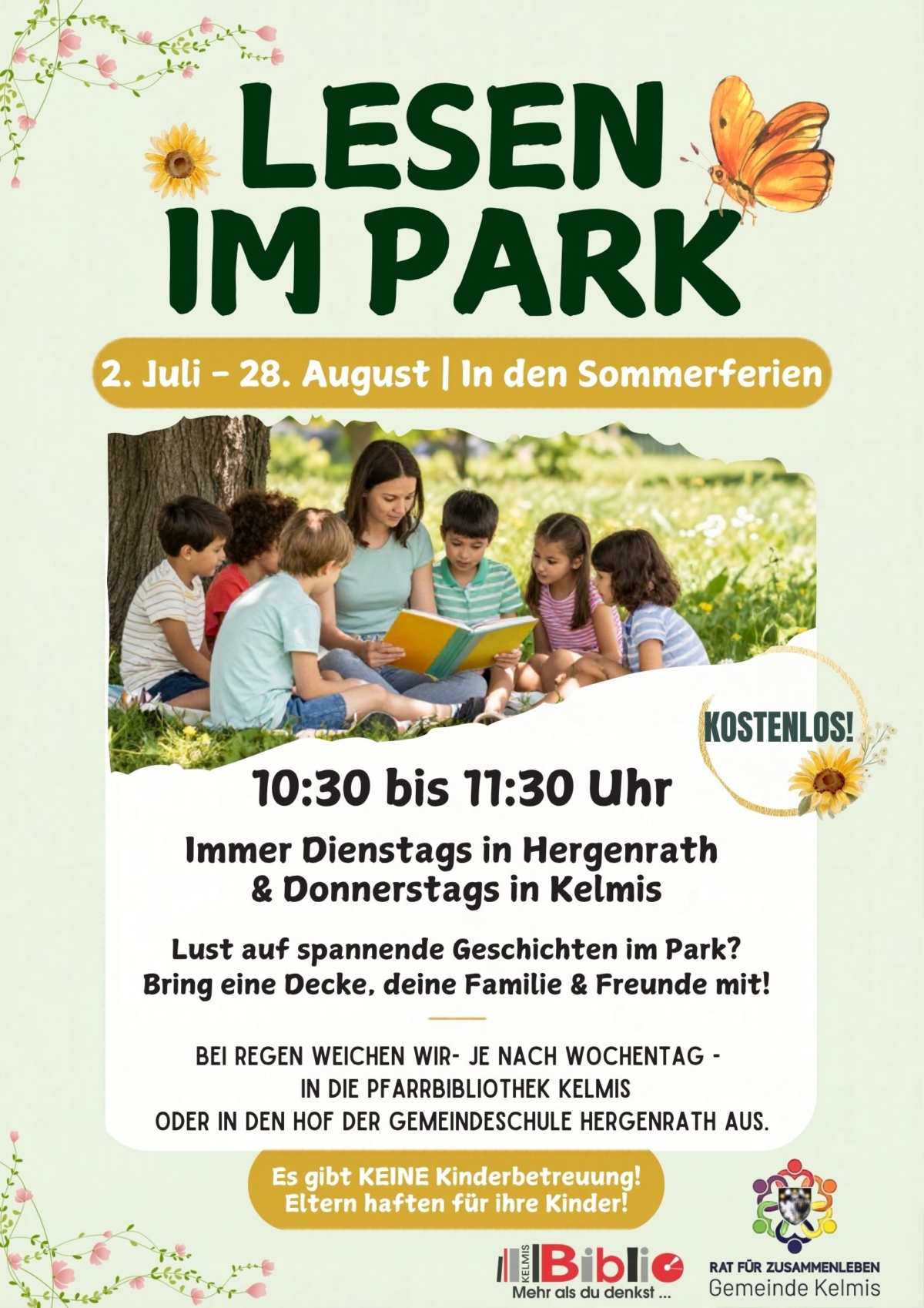 Leser/Leserin für „Lesen im Park“ gesucht