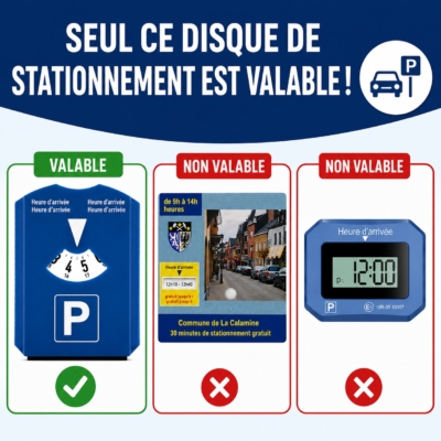 Quel disque de stationnement est valable dans notre commune?