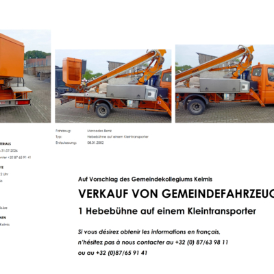 Hebebühne auf Kleintransporter zu verkaufen