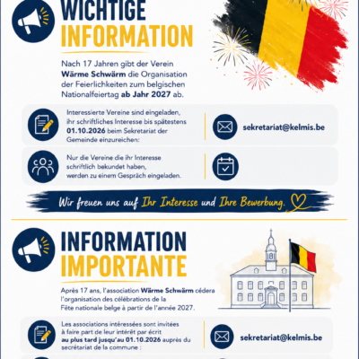Wollen Sie die Feierlichkeiten zum 21. Juli organisieren?