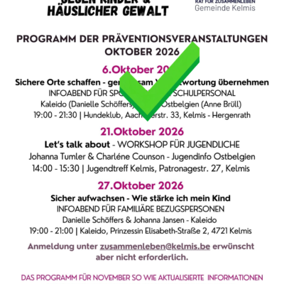 Sexualisierte Gewalt: Info-Workshop für Jugendliche am Mittwoch
