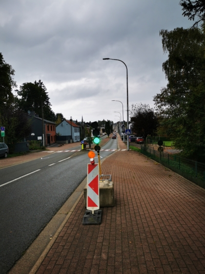Les passages piétons sur la rue de Liège adaptés aux personnes à mobilité réduite (PMR)